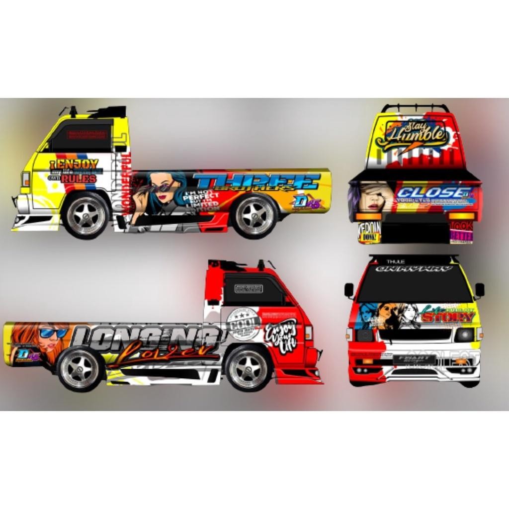 Decal Mobil Pick Up L300 Full Blakang Kebin