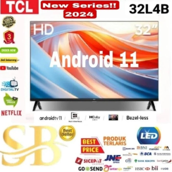 TCL LED 32 INCH 32A5 SMART ANDROID YOUTUBE NETFLIX - PENGGANTI 32A3
