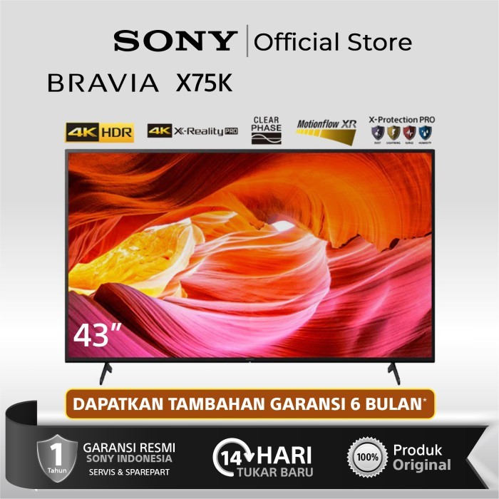 SONY BRAVIA X75K 43 INCH 4K HDR TV,SMART TV KD 43X75K