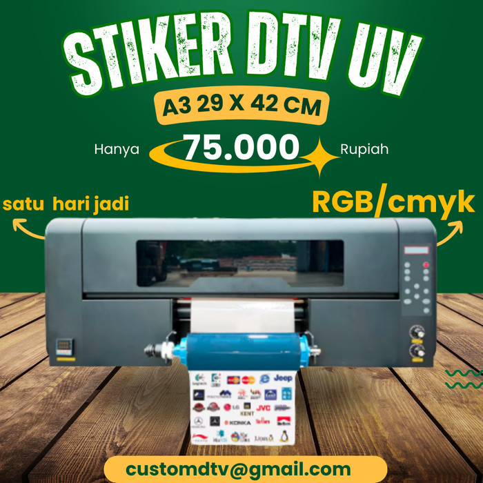 

PROMO! Stiker DTV UV Stiker Timbul Stiker Untuk Brand Custom Sehari Jadi