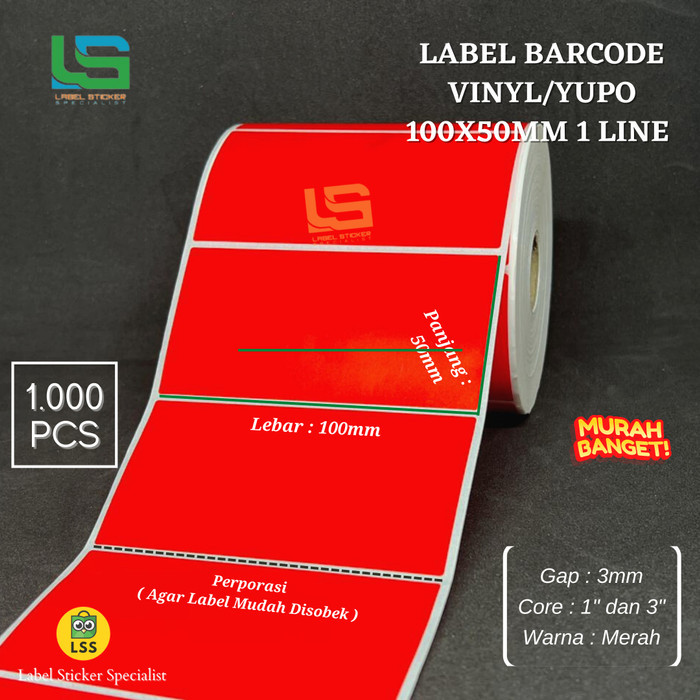 

PROMO! LABEL VINYL 100X50 MM 10X5 CM , 10X5 CM LABEL YUPO 100x50 MM 1000 PCS