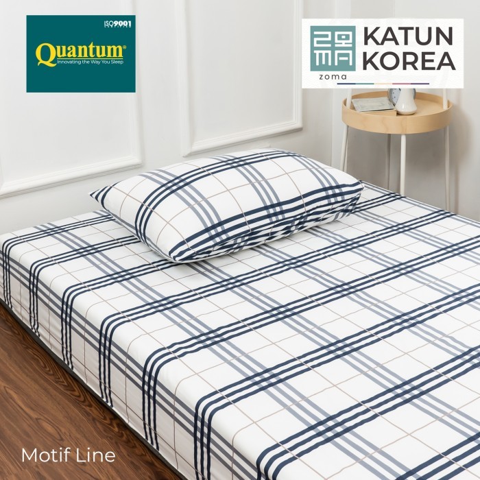 Sprei Katun Korea Zoma by Quantum Sprei Set Polos Kasur