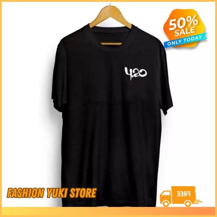 KAOS TSHIRT BAJU OBRAL MURAH COMBED 30 DISTRO LOGO KECIL 420 4.2 POLOS  CUSTOM 4 20 FOURTWNTY FOURTW
