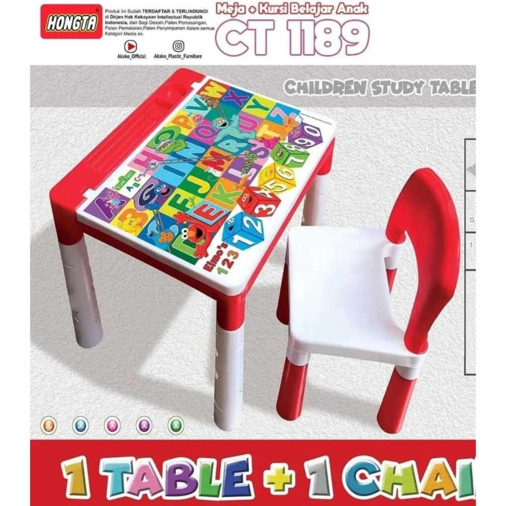 Meja dan kursi anak printing akako Kursi Set Anak Karakter Kursi TK Meja Tulis Meja Sekolah