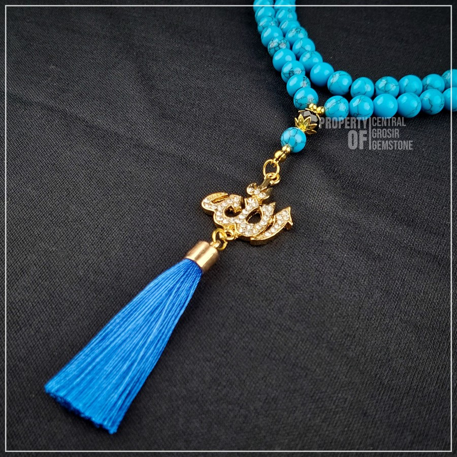 Tasbih 99 Butir Batu Pirus Biru Tasbeh Jokowi Habib Lutfi Turquoise
