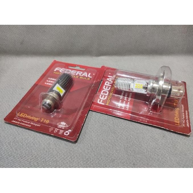 READY LAMPU LED MOTOR FEDERAL LEDRIVING T19 H4 H6 MOTORCYCLE BULB PUTIH