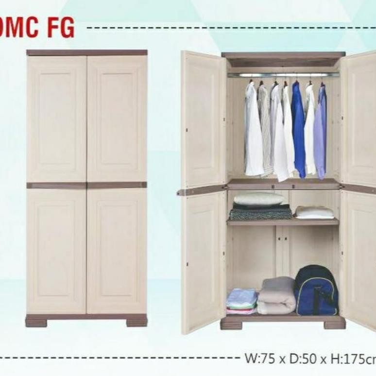 OLYMPLAST - OMC FG - Lemari OMC Olymplast 2p | Lemari GANTUNG Pakaian Plastik Jumbo Minimalis | Rak 