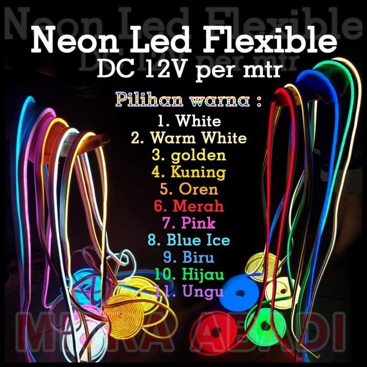 Lampu LED Neon FLEX Strip Light Flexible DC12V METERAN IP65 WATERPROOF