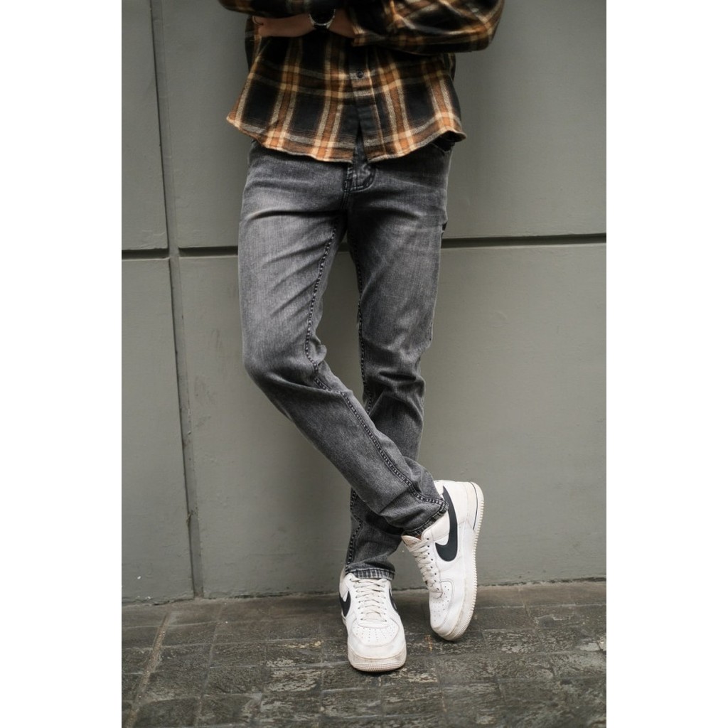 Weird Jeans Dazzle Grey - Celana Jeans Pria Strech Skinny Slimfit