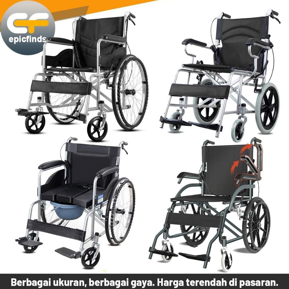 Kursi Roda Lipat Portable Wheelchair Kursi Roda Medis Kursi Roda Lipat Armrest Ajustable Kursi Roda 