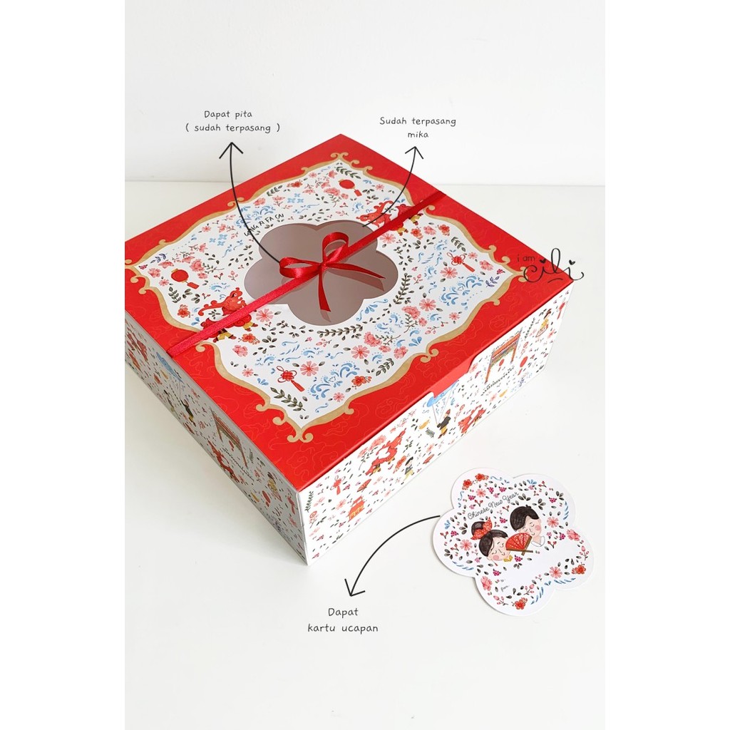Terbaru (Box 25 X 25 X 10 Cm Imlek)Kotak Kue Bolu Lapis Legit Sincia (Isi10)