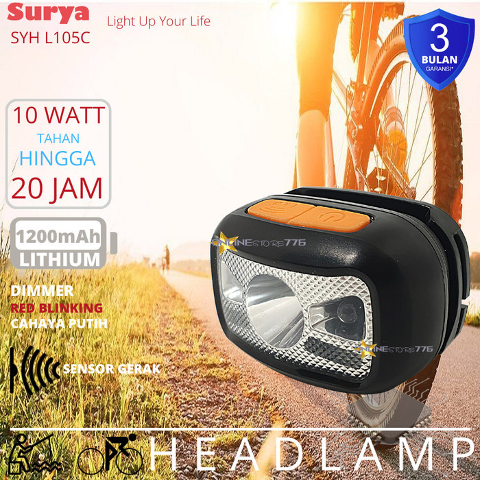 Ready Stock Senter Kepala Surya 10 Watt / Surya Syh 105C / L105C / L-105C