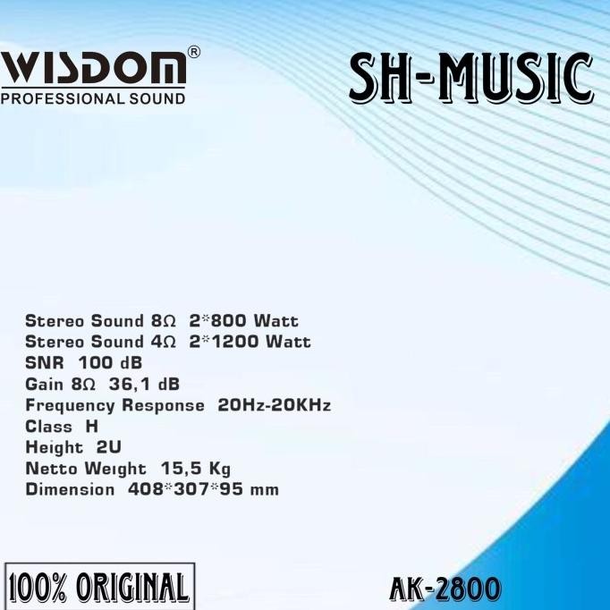Promo Wisdom Ak2800 Power Amplifier 2-Channel Wisdom Ak-2800
