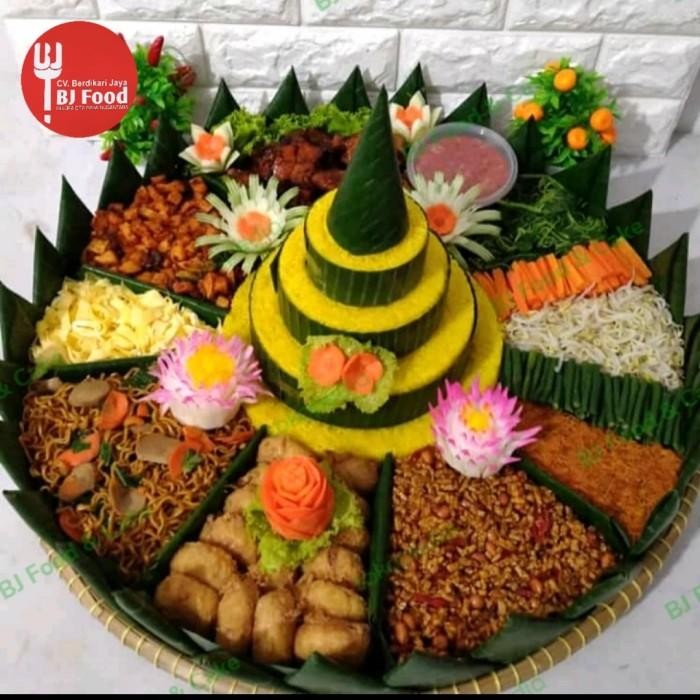 

Tumpeng Nasi Kuning/ Bj Food Cake/ Tingkat 12 Porsi Terlaris 100 % Original