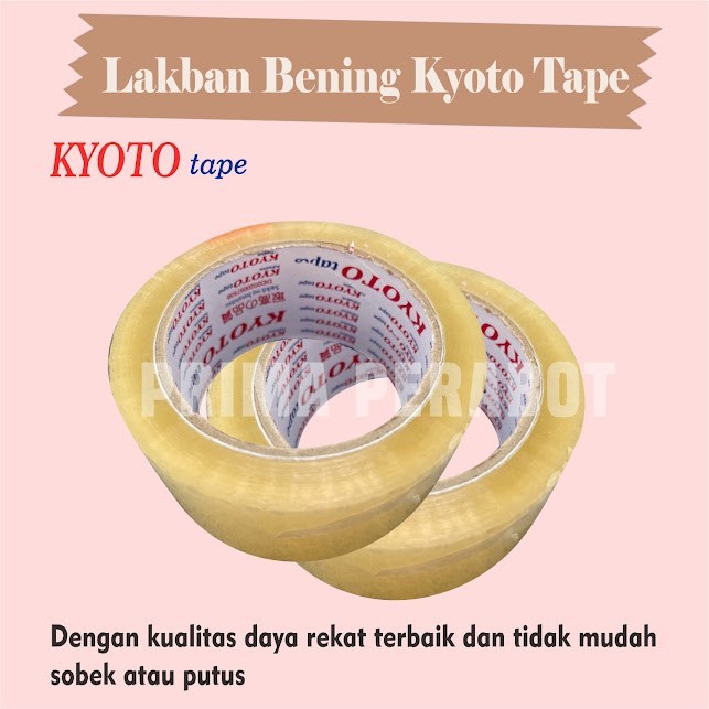 

Lakban Bening Besar Rekat Kuat 45 Mm Kyoto Tape