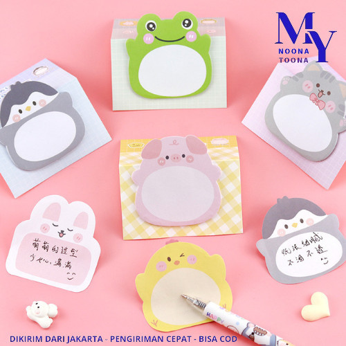 

Tempelan Kertas Catatan Motif Hewan Memo Pad Note Pad Karakter Lucu