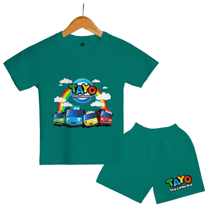 TERBAIK Lexander Setelan Anak Cowok Cewek Motif Tayo Rainbow