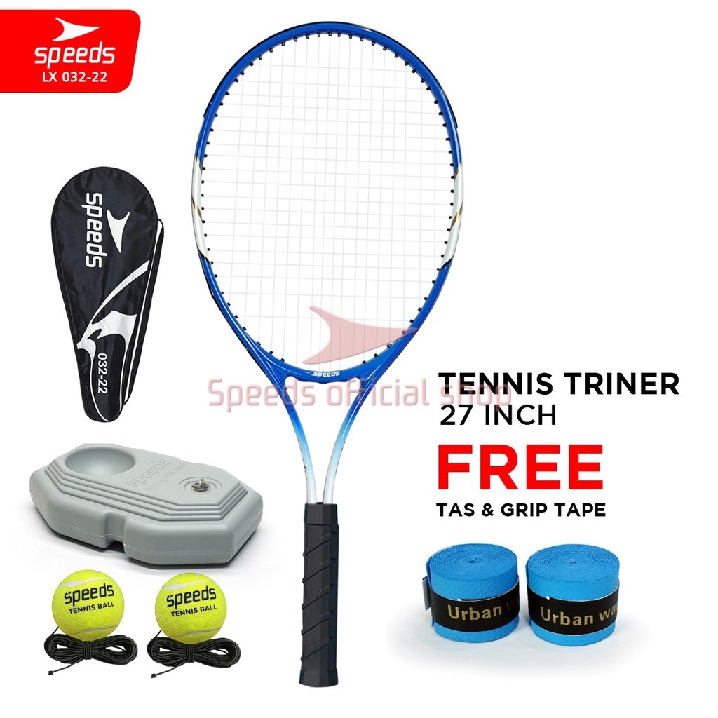 SPEEDS Raket Tennis Set Bola Raket Tenis Latihan Tenis Tennis Trainner Training Toll Exercise 27inch