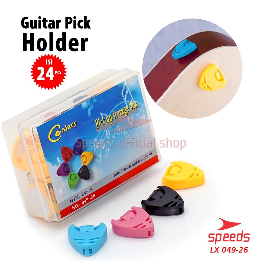 SPEEDS Alat Musik Pick Gitar Pick Holder Tempat Pick Gitar/Bass Tempel 049-26
