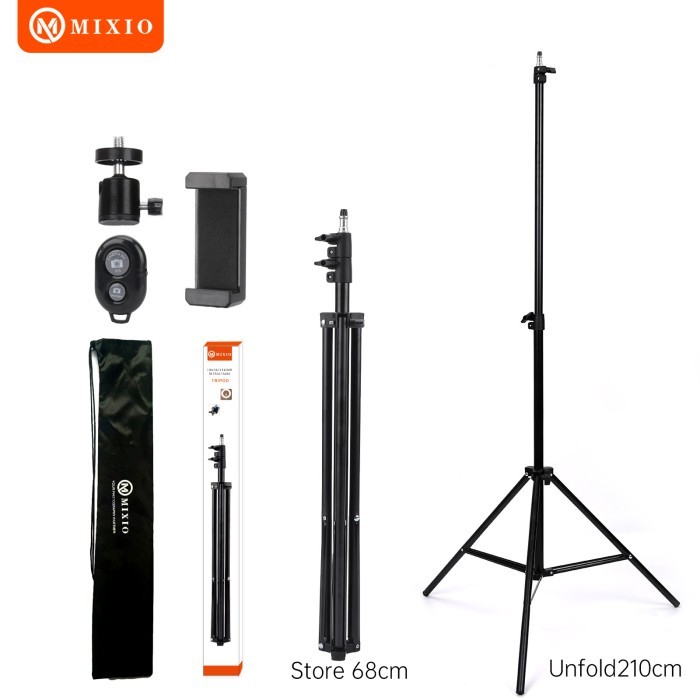 MIXIO 3521 PAKET KOMPLIT TRIPOD 2M +REMOT BLUETOOTH +BALL HEAD+ BAG