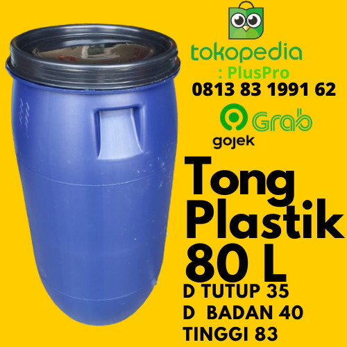 TERLARIS Tong 80 Liter / Drum / Air / Tempat Sampah / Chemical / Perikanan