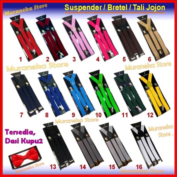 Bretel Suspender Import Dewasa Polos Tali Kodok Jojon Baju Jeans Denim