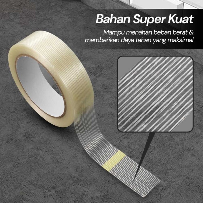 

READY LAKBAN PEREKAT SUPER KUAT LENGKET STRONG GRID FIBER TAPE 25 METER