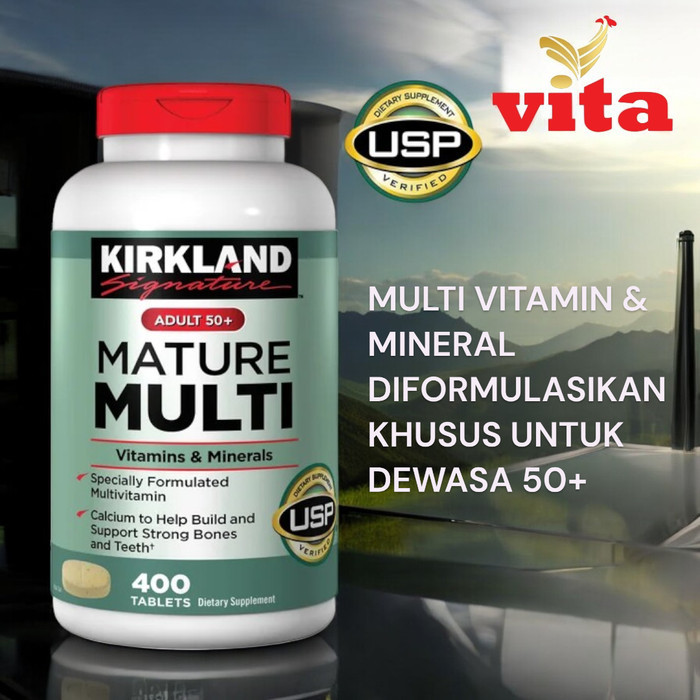 Kirkland Signature Daily Multi Vitamin 50+ Mineral Calsium Suplement 400 Tablet
