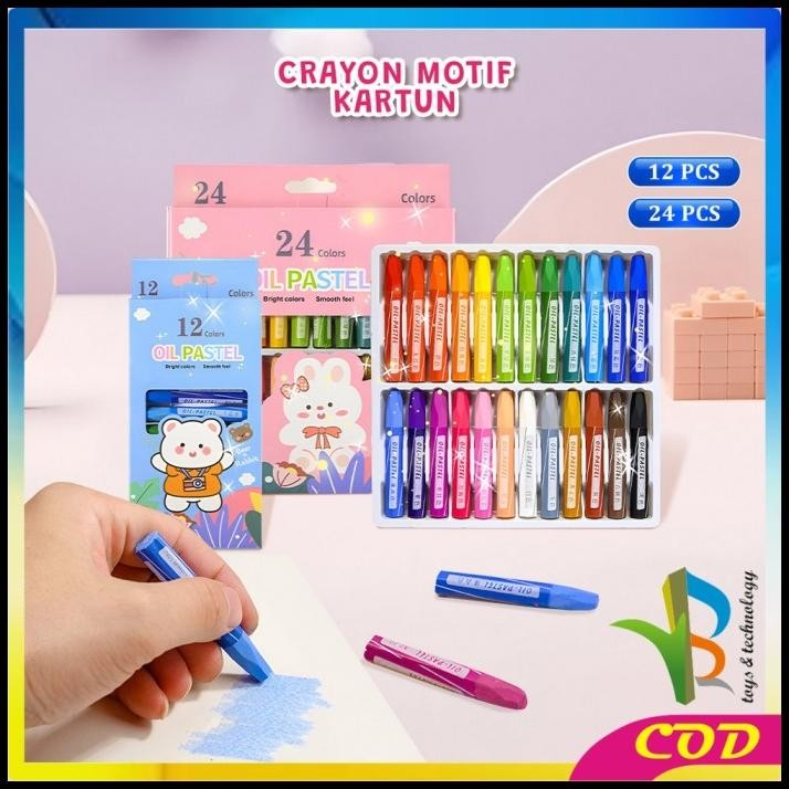 

RB-A99 Crayon Oil Pastel Isi 12 dan 24 Warna Motif Kartun Perlengkapan Mewarnai Anak / Set Krayon Pigmentasi Tinggi Aman Untuk Anak