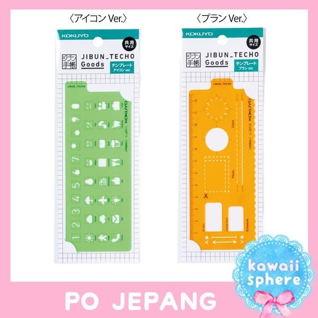 

TERLARIS! Kokuyo Jibun Techo Template Stencil PO Jepang