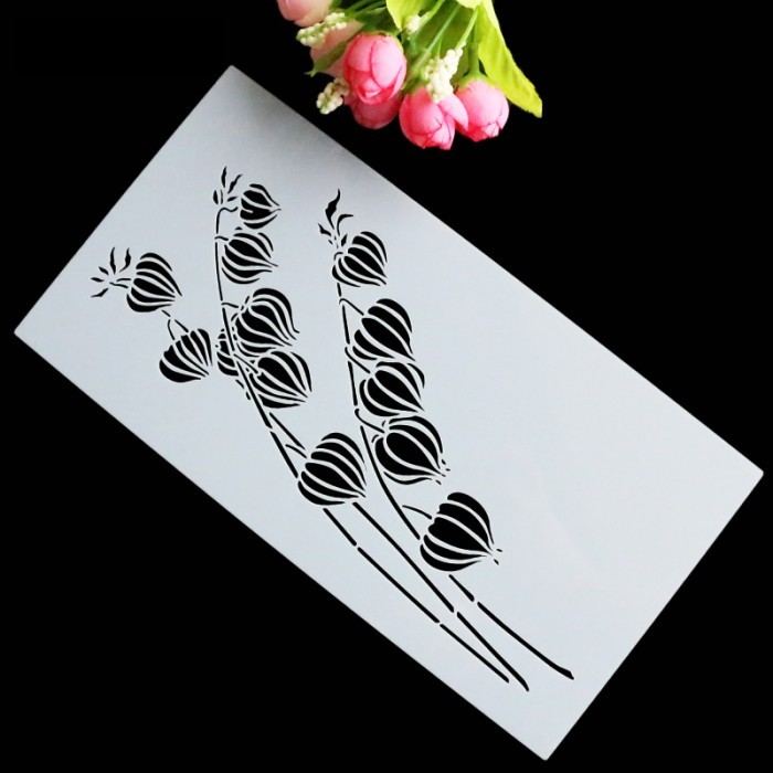 

HOT SALE! KZ08 stencil Lantern Flower - Stensil CetakanCraft Scrapbooking
