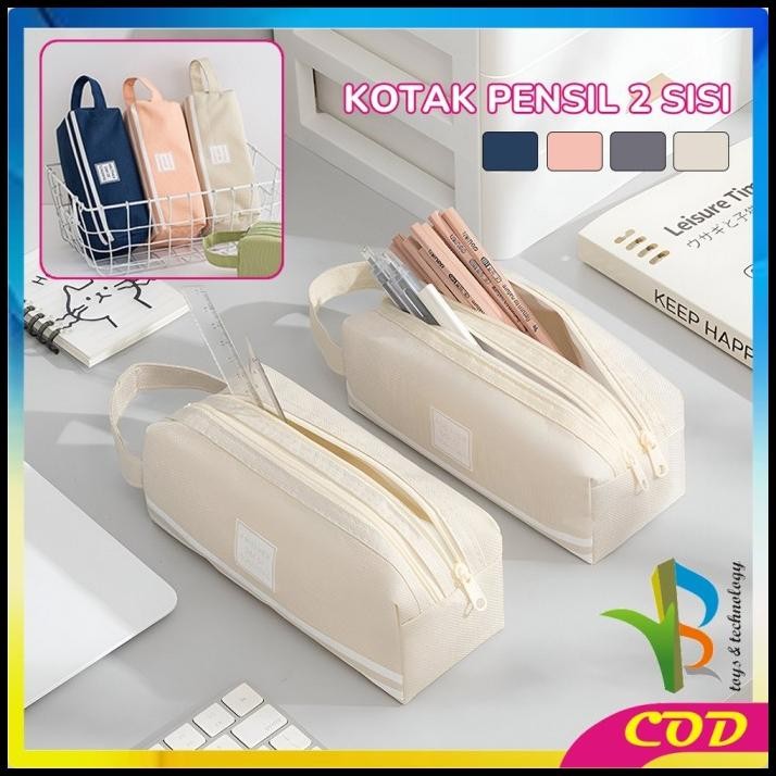 

RB-A80 Tempat Alat Tulis Perlengkapan Sekolah 2 Sisi Dompet Pensil