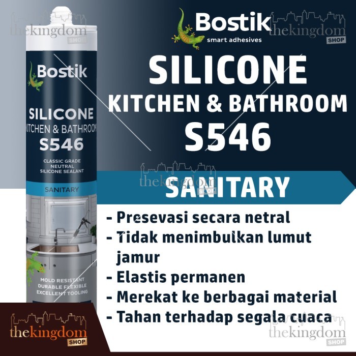 

Bostik S546 Silicone Kitchen Bathroom 280ml Sealant Silikon Dapur