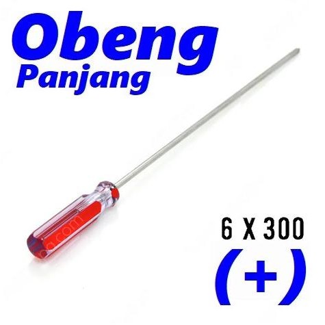 ;&;&;&;&] Obeng Panjang Plus / Kembang (+) H0501 6x300 Screw Long Besi Magnet