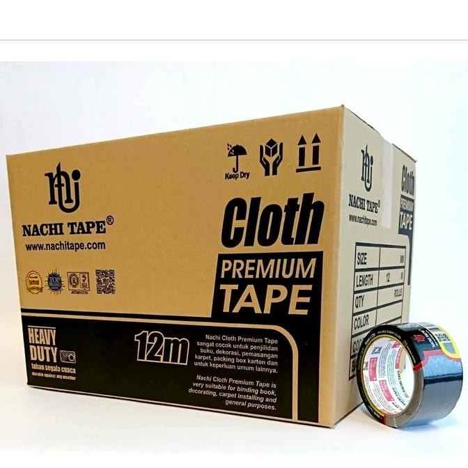 

(Dus) Nachi Cloth Tape Lakban Kain 46 mm / 2 Inch x 12 meter Hitam