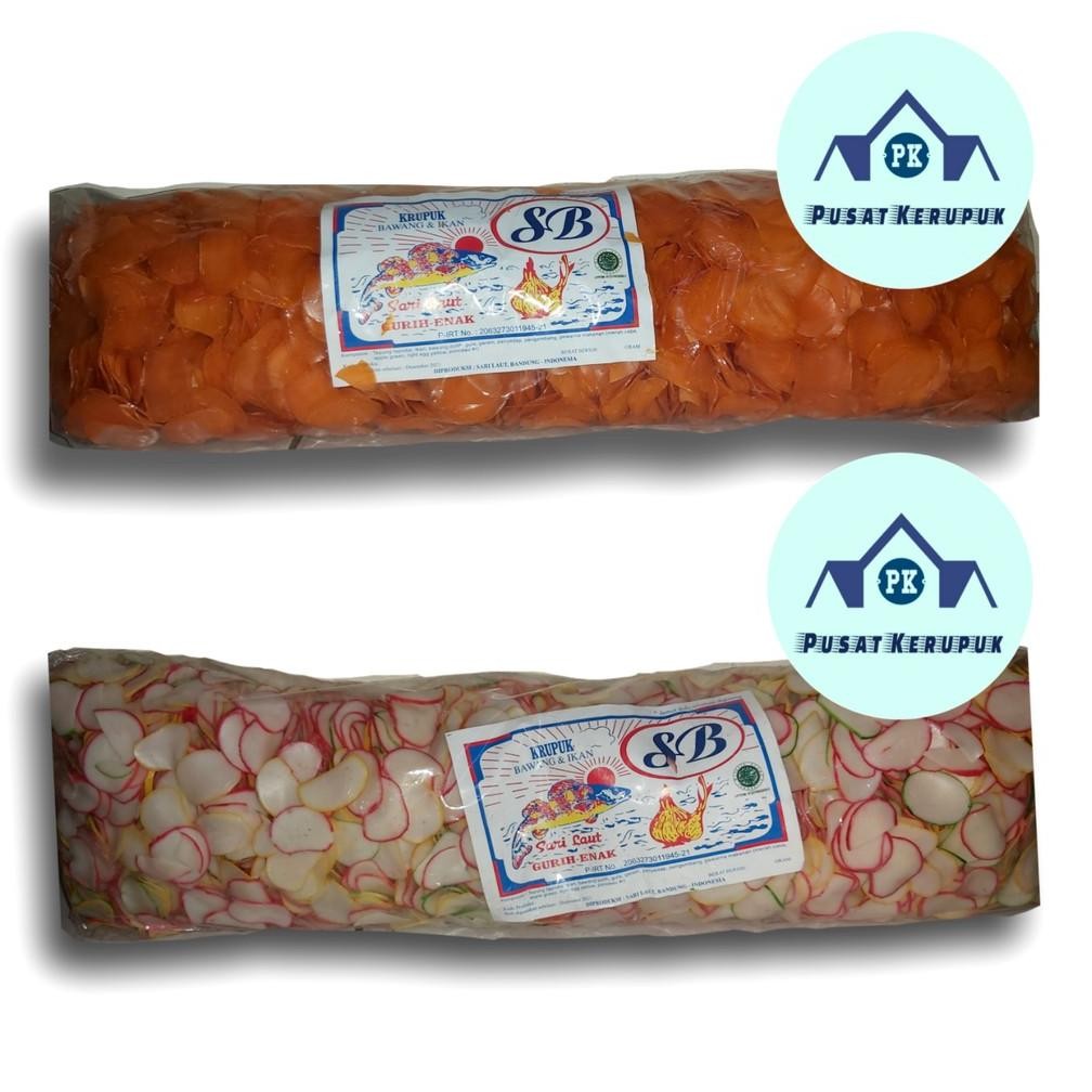 Kerupuk Bawang Sari Laut/Krupuk Warna Warni Mentah 2,5 kg/bal