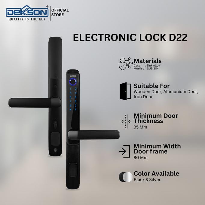 Dekkson Smart Door Digital Lock Kunci Pintu Handle EL D22 BLACK