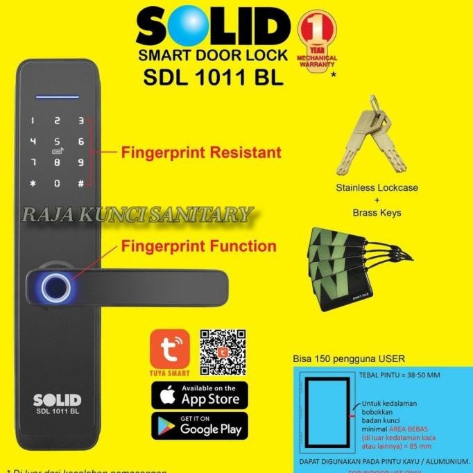 SOLID Smart Door Lock SDL 1011 BL/Smart Lock Solid/Kunci Digital Solid