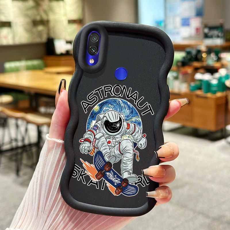 Casing Hp Untuk Xiaomi Redmi Note 7 Note 7s Note 7 Pro Case NASA astronot Warna macaron tekstur lemb