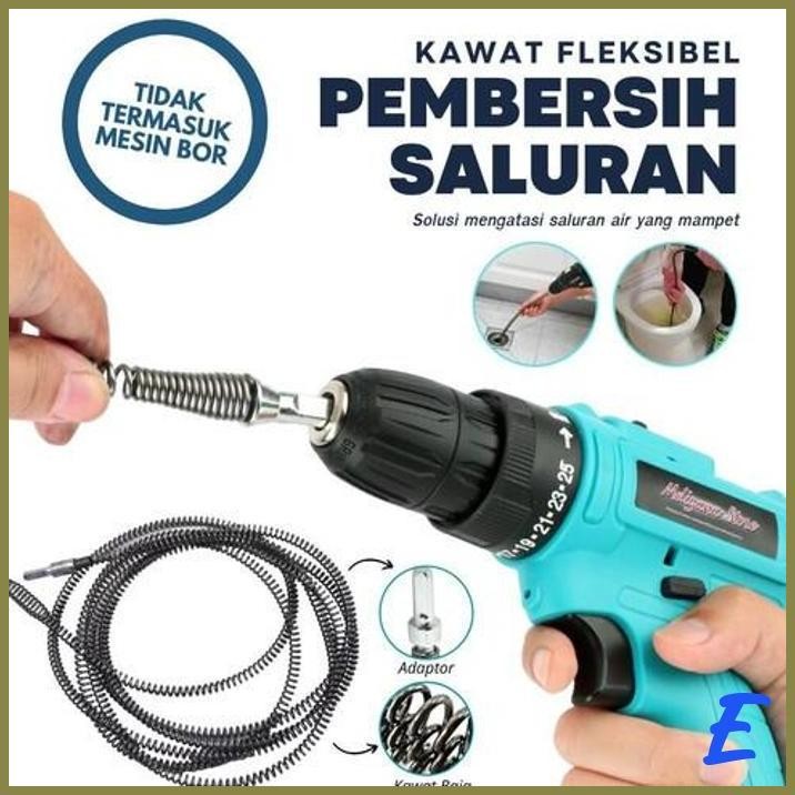 | BRC | ALAT KAWAT ANTI SUMBAT SALURAN PIPA WASTAPEL WC TOILET DAPUR PASANG BOR TANGAN PIPE CLEANER 