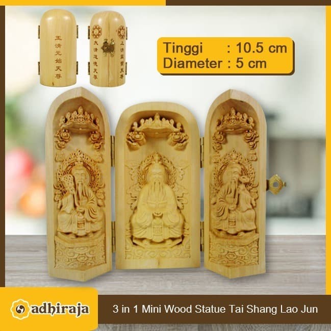 Rupang Patung 3 In 1 Kayu Lipat Tai Shang Lao Jun Ready