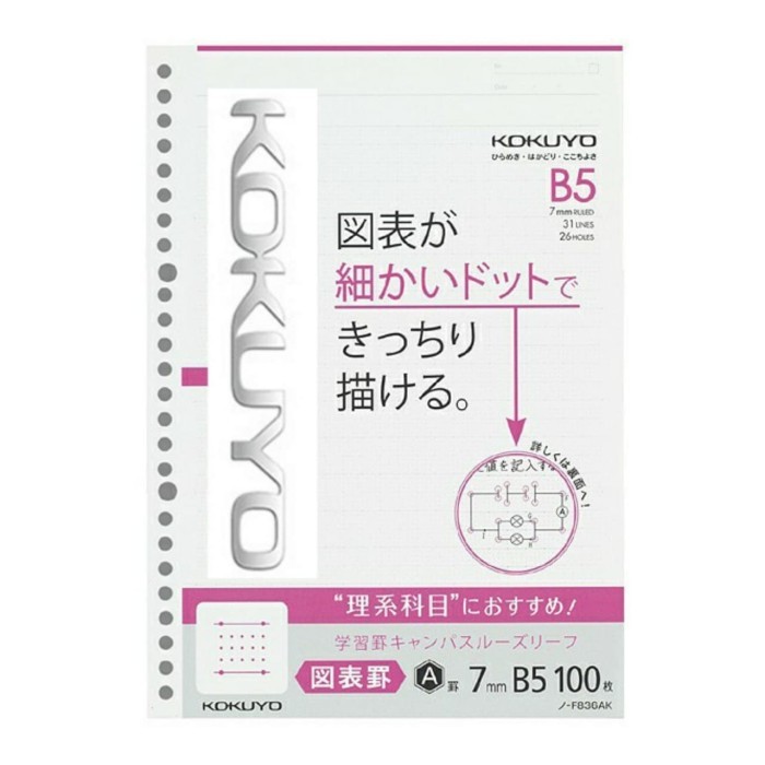 

Campus Loose Leaf Chart Ruler 7mm B5 - 100Lembar - N-F836AK