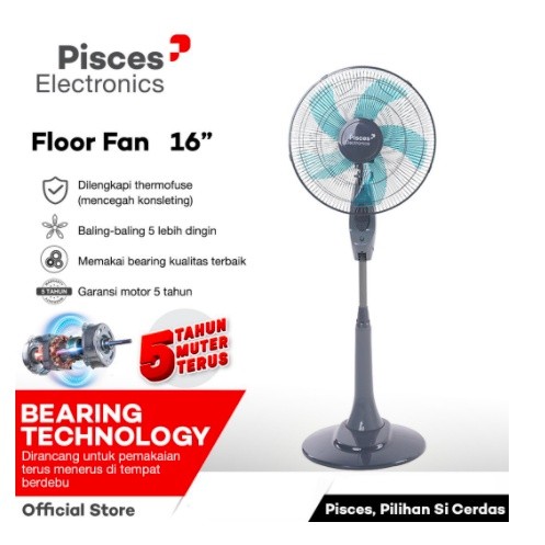 [ PISCES ] Kipas Angin Berdiri / Stand fan Pisces SF-1680 PRO 16 Inci (Teknologi Bearing &