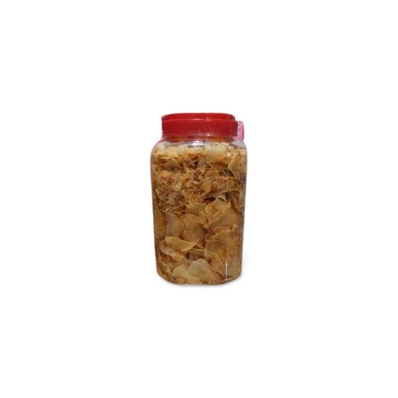 

Keripik Kentang Ebi 450 Gram Cemilan Bawang Goreng Makanan Ringan Premium Kripik Kerupuk Toples Plastik Varian Asin Pedas