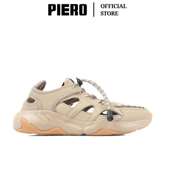 Sale Piero Sepatu Sneakers Wanita Ergo Motion W Pale Khaki Black Gum Pie1000193