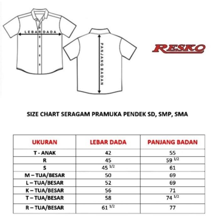 Baju Seragam Pramuka Lengan Pendek Sd,Smp,Sma - Seragam Sekolah Resko Termurah 100 % Original