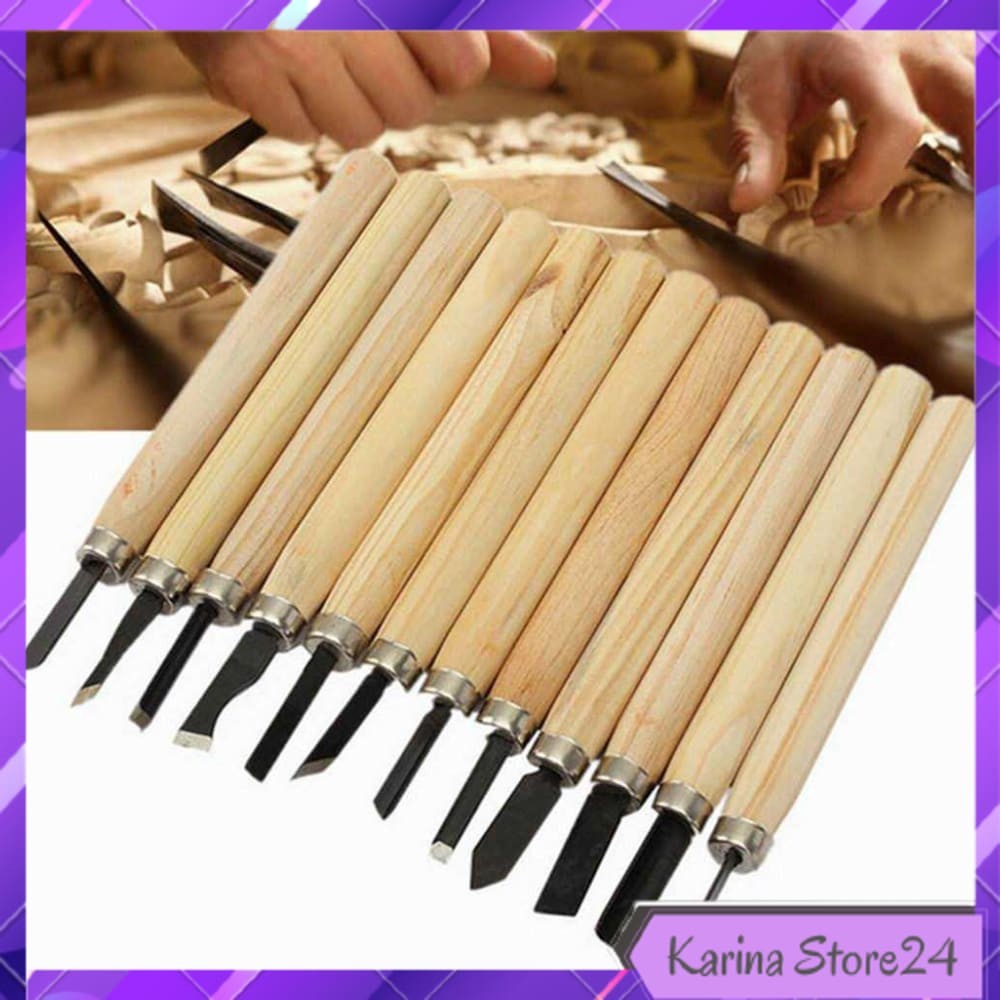 

SET PISAU UKIR PAHAT KAYU 12 IN 1 WOOD CARVING KNIFE - KSJ-12