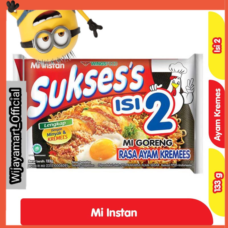 

Sukses's Isi 2 Mi Instan Goreng Ayam Kremees 133 g