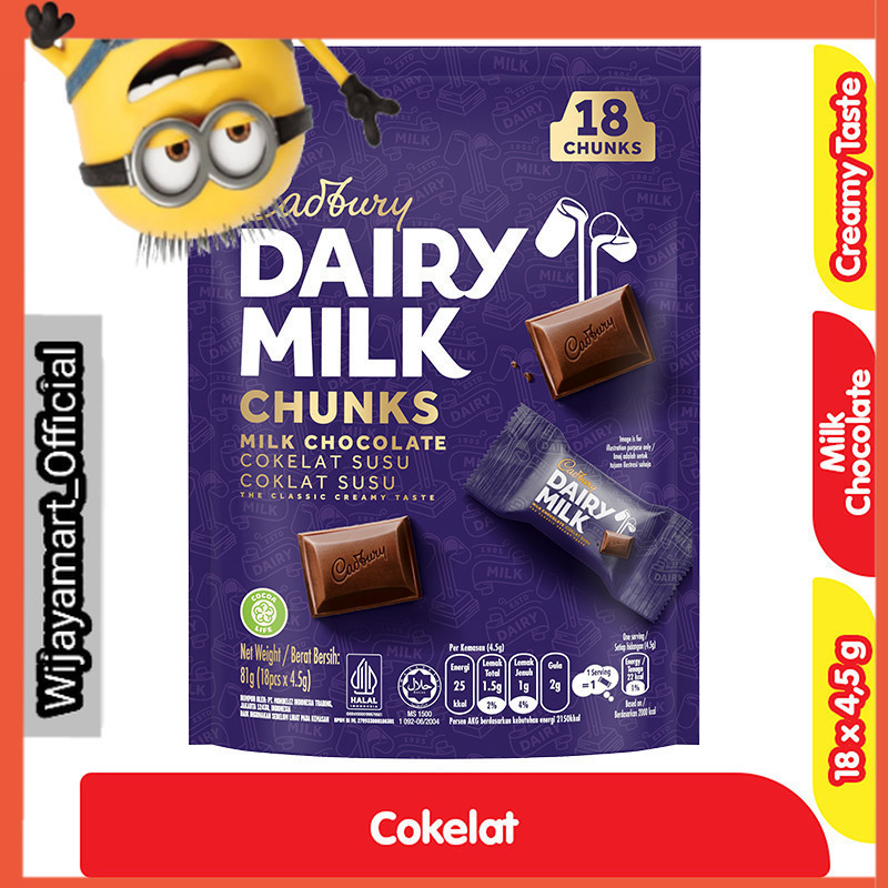 

Cadbury Dairy Milk Cokelat Sharebag Bites 18 x 4.5 g