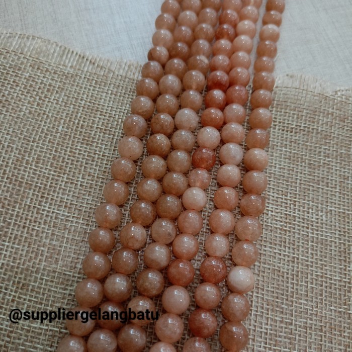 

NATURAL Batu Orange / Golden Sunstone 8mm Oren Crystal Healing